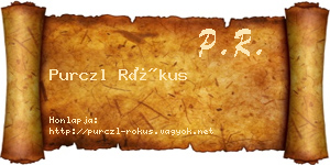 Purczl Rókus névjegykártya